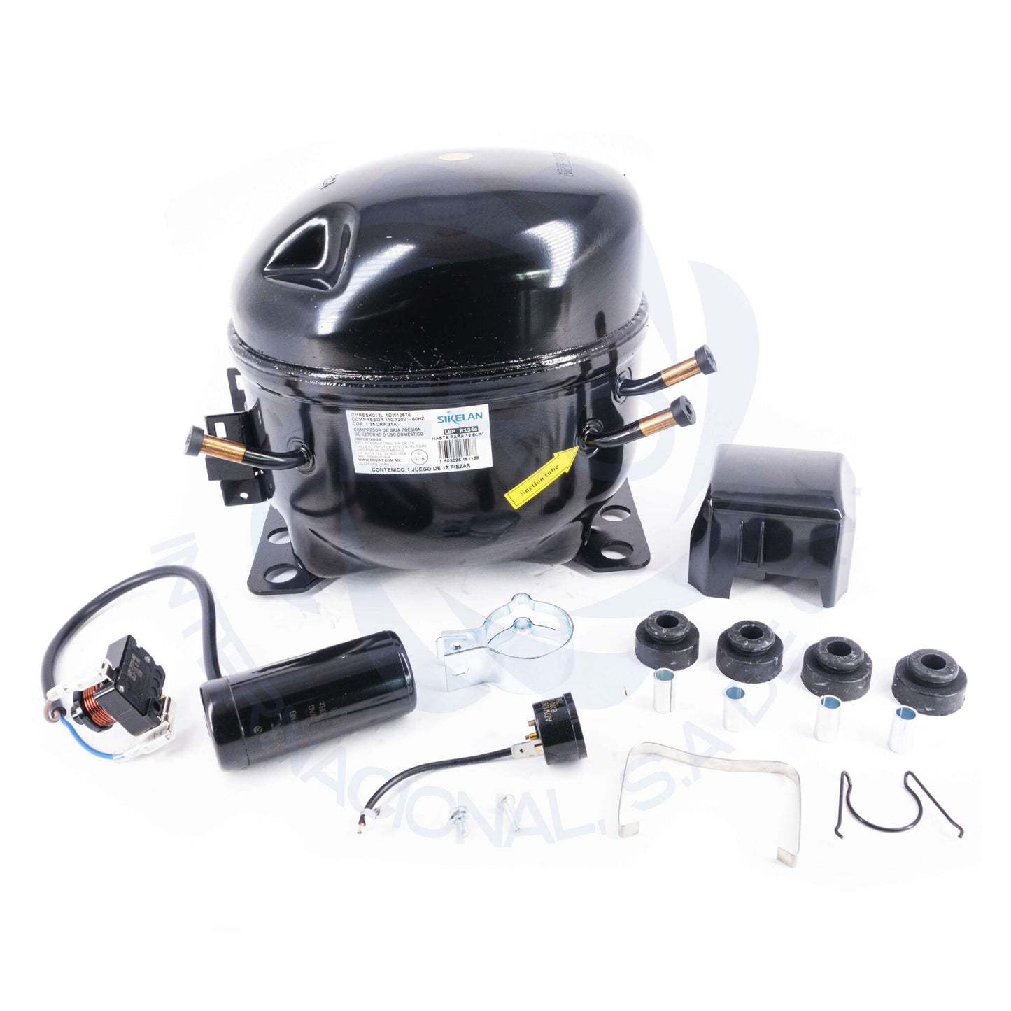 Compresor gas R134a, LBP, AC para refrigeración 1/6 HP