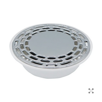 COLADERA REDONDA PARA TUBO PVC REJILLA CROMADA(9688)