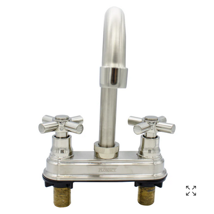 MEZCLADORA PARA LAVABO 4 SATINADA TIPO BAR Y MANERAL TIPO CRUZ(PM4CS)
