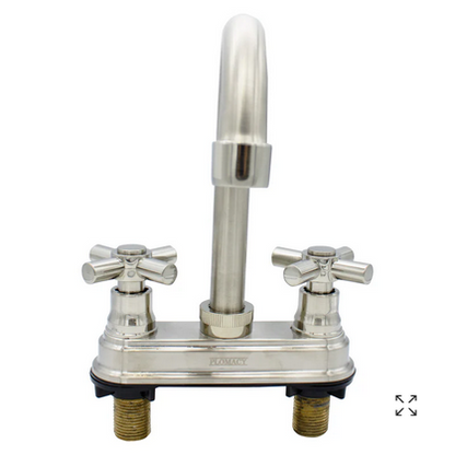 MEZCLADORA PARA LAVABO 4 SATINADA TIPO BAR Y MANERAL TIPO CRUZ(PM4CS)