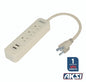Barra multicontacto 3 entradas y 2 puertos USB, cable 50 cm 16 AWG, 300 Joules